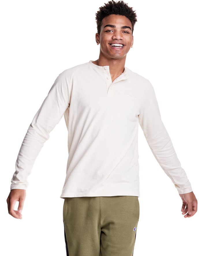 Camiseta Champion Hombre - Long Sleeve Henley ( Blancas ) 1453296-MI